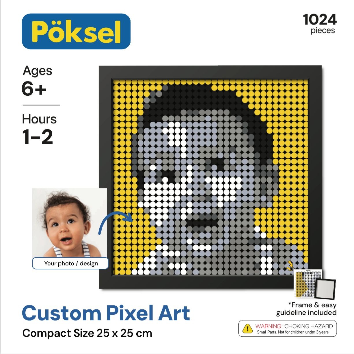 Poksel - Custom Compact 1x1 - Monochrome Pixel Art / Mosaic