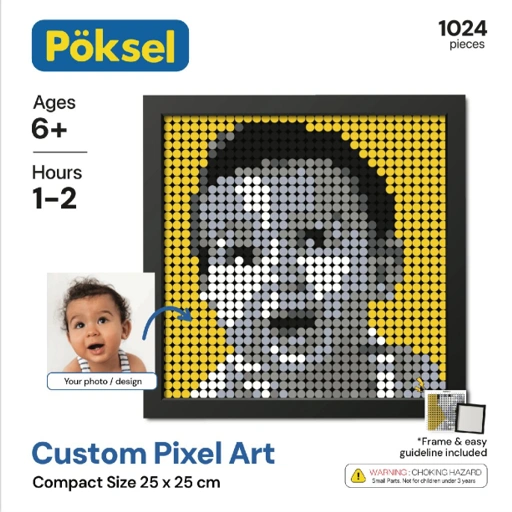 Image of Poksel - Custom Compact 1x1 - Monochrome Pixel Art / Mosaic