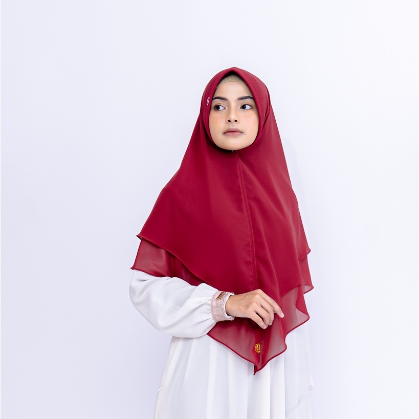 Kiciks - Khimar Habibah Dewasa Premium Series | Cherry Red