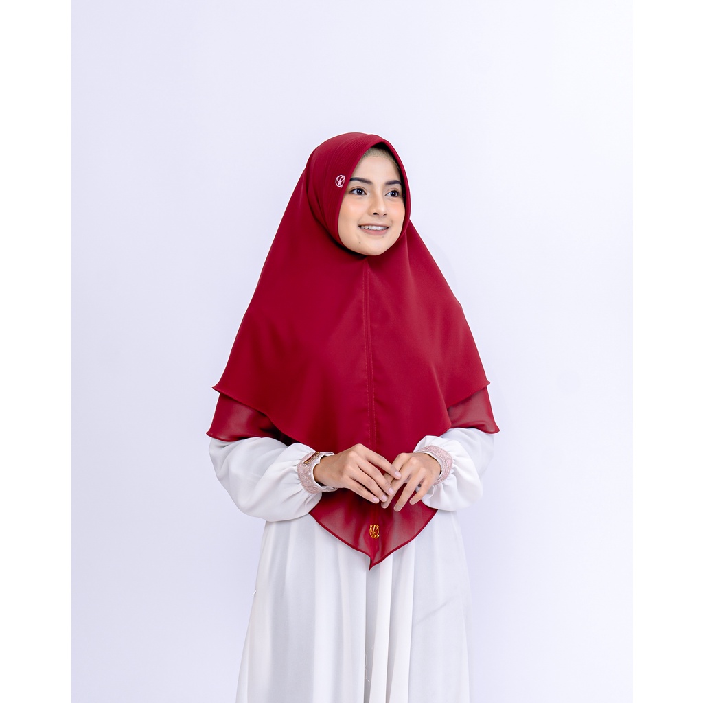 Kiciks - Khimar Habibah Dewasa Premium Series | Cherry Red