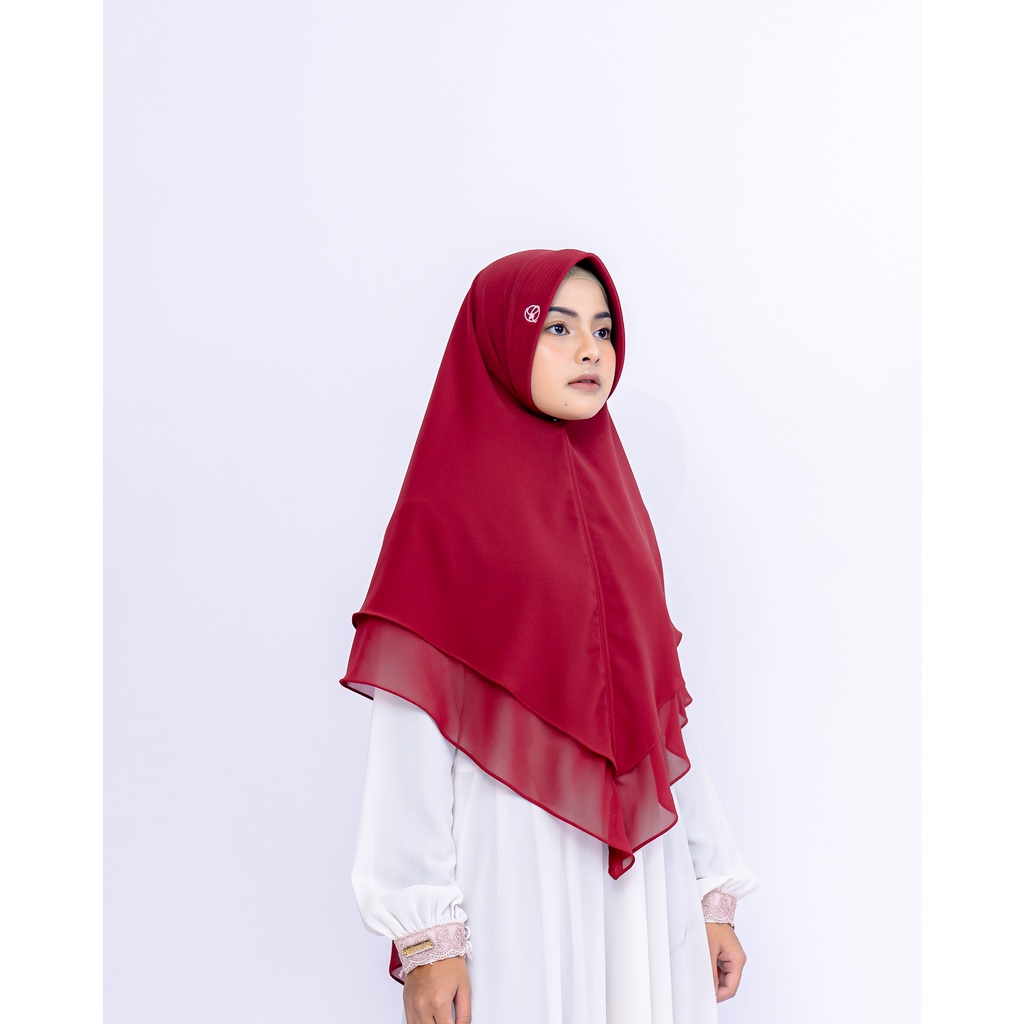 Kiciks - Khimar Habibah Dewasa Premium Series | Cherry Red