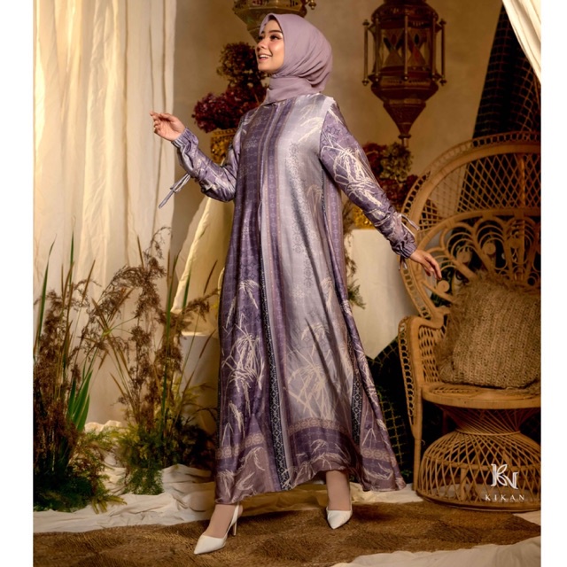 Kiciks - Dress Motif Oryza Sativa Premium Series | Aksen Tangan Kancing