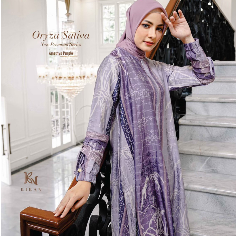 Kiciks - Dress Motif Oryza Sativa Premium Series | Aksen Tangan Kancing