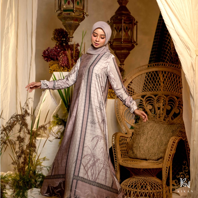 Kiciks - Dress Motif Oryza Sativa Premium Series | Aksen Tangan Kancing