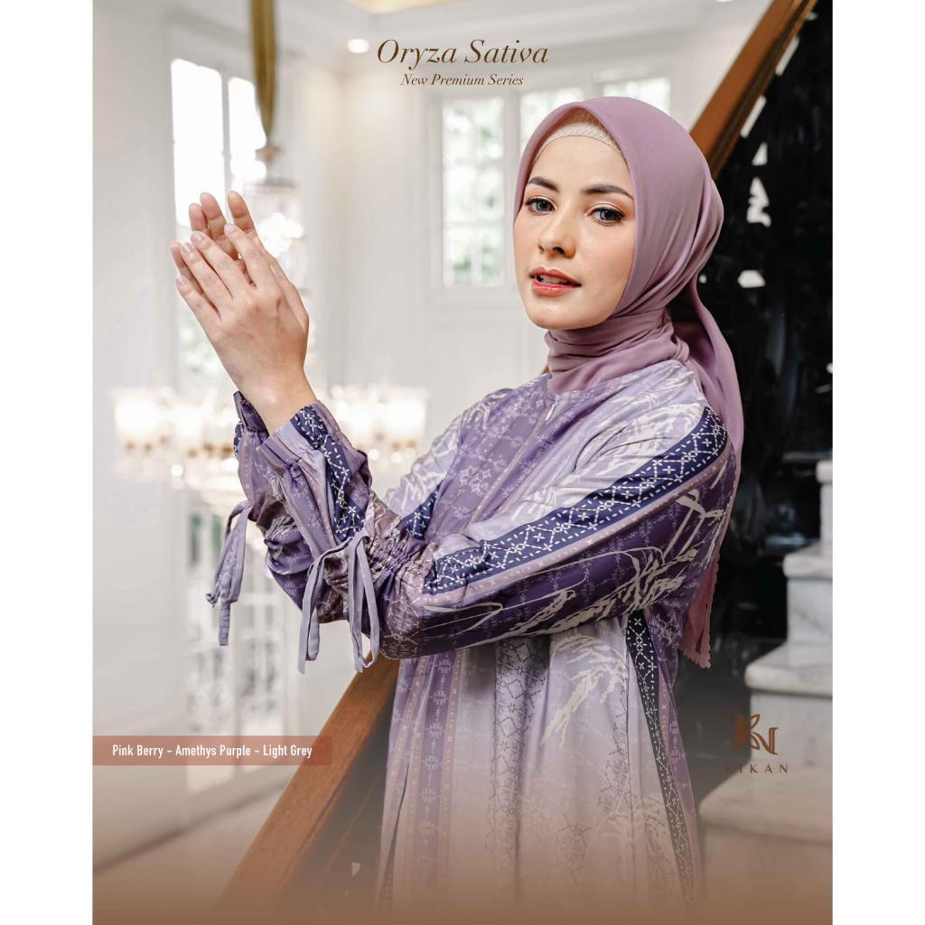 Kiciks - Dress Motif Oryza Sativa Premium Series | Aksen Tangan Kancing
