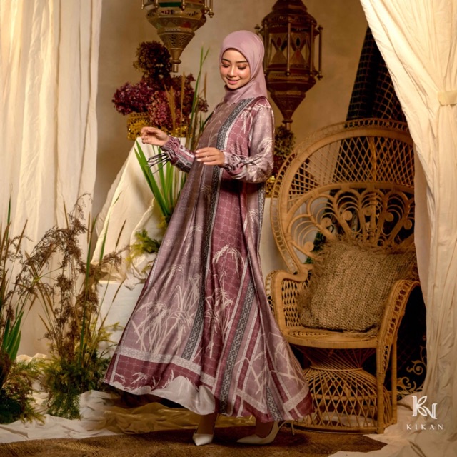 Kiciks - Dress Motif Oryza Sativa Premium Series | Aksen Tangan Kancing
