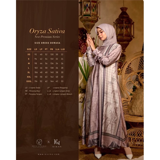 Kiciks - Dress Motif Oryza Sativa Premium Series | Aksen Tangan Kancing
