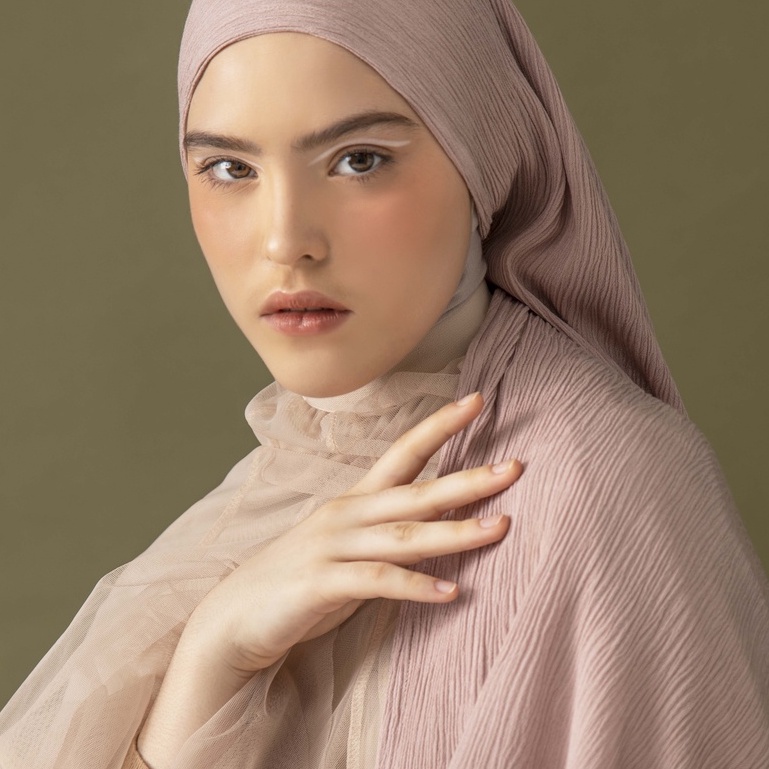 PARTE Crinkle Shawl - Rosewood