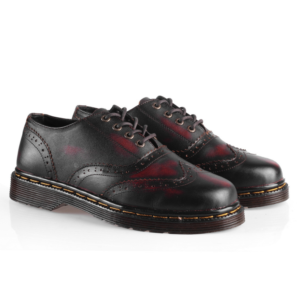 AZCOST - Sepatu Boots Pria Wingtip Burgundy