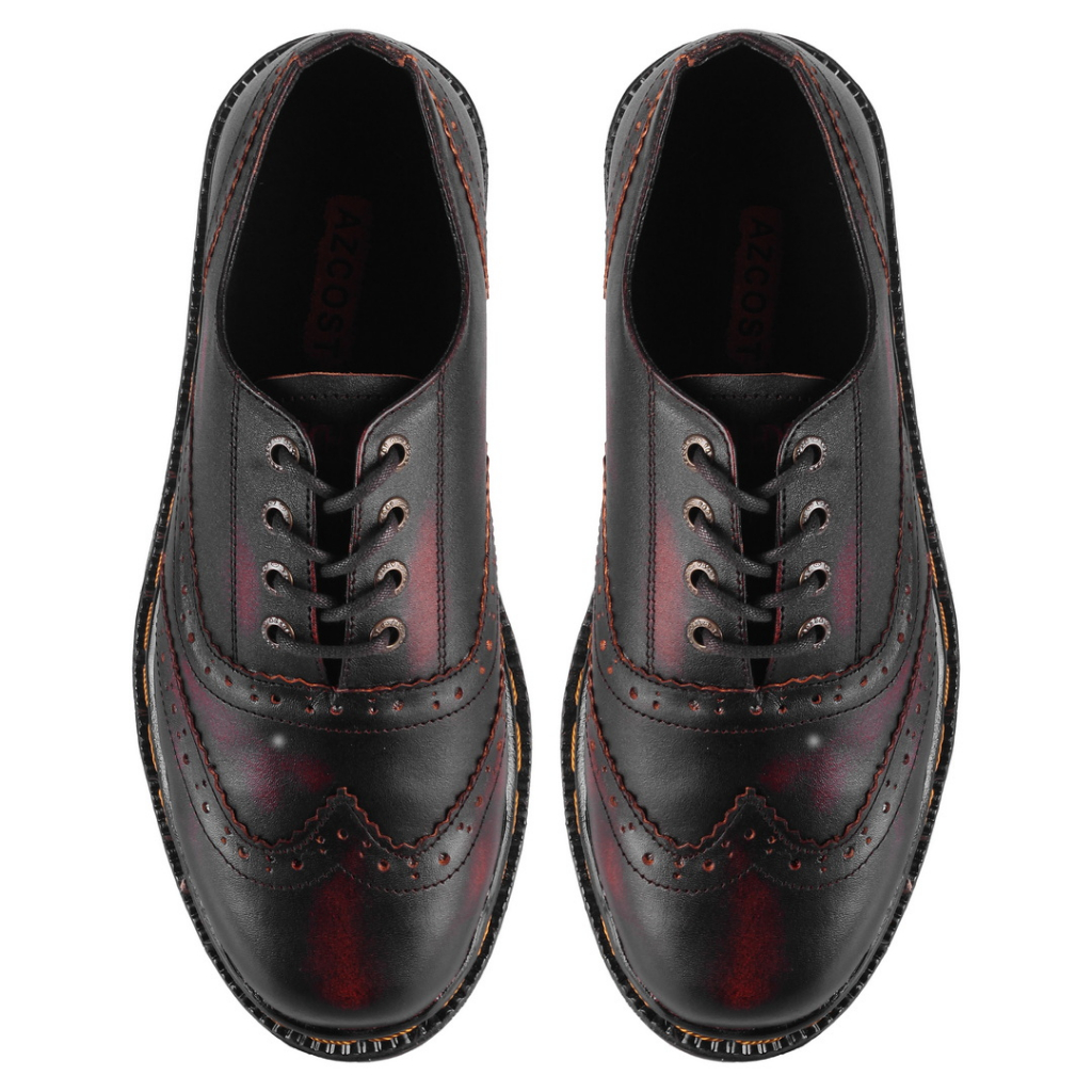 AZCOST - Sepatu Boots Pria Wingtip Burgundy