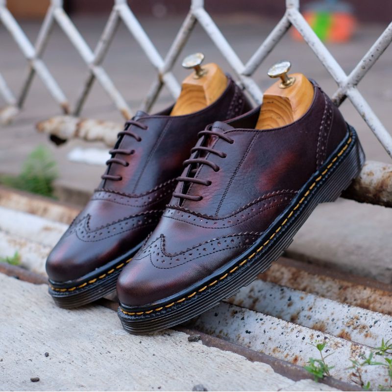 AZCOST - Sepatu Boots Pria Wingtip Burgundy