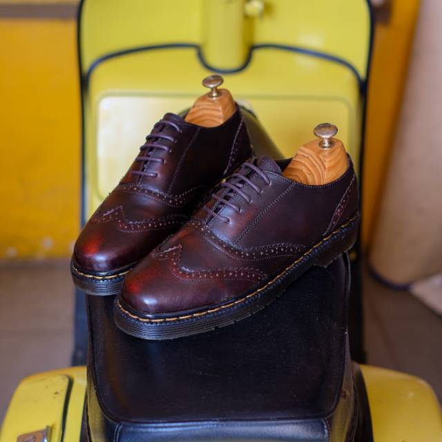 AZCOST - Sepatu Boots Pria Wingtip Burgundy