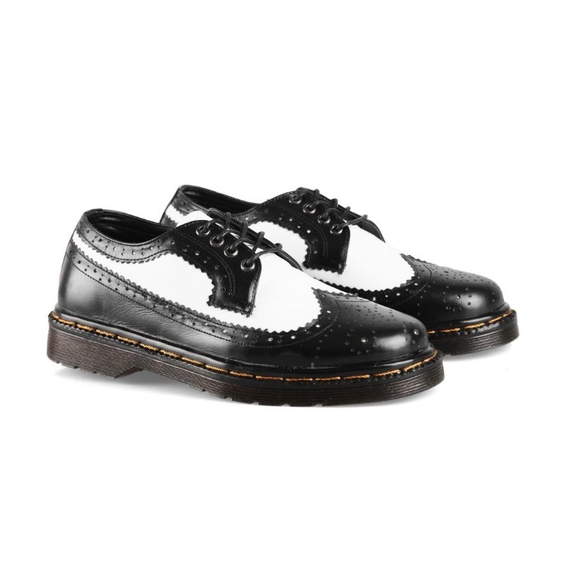 AZCOST - Sepatu Boots Pria Longwing Black White