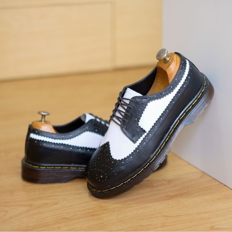 AZCOST - Sepatu Boots Pria Longwing Black White