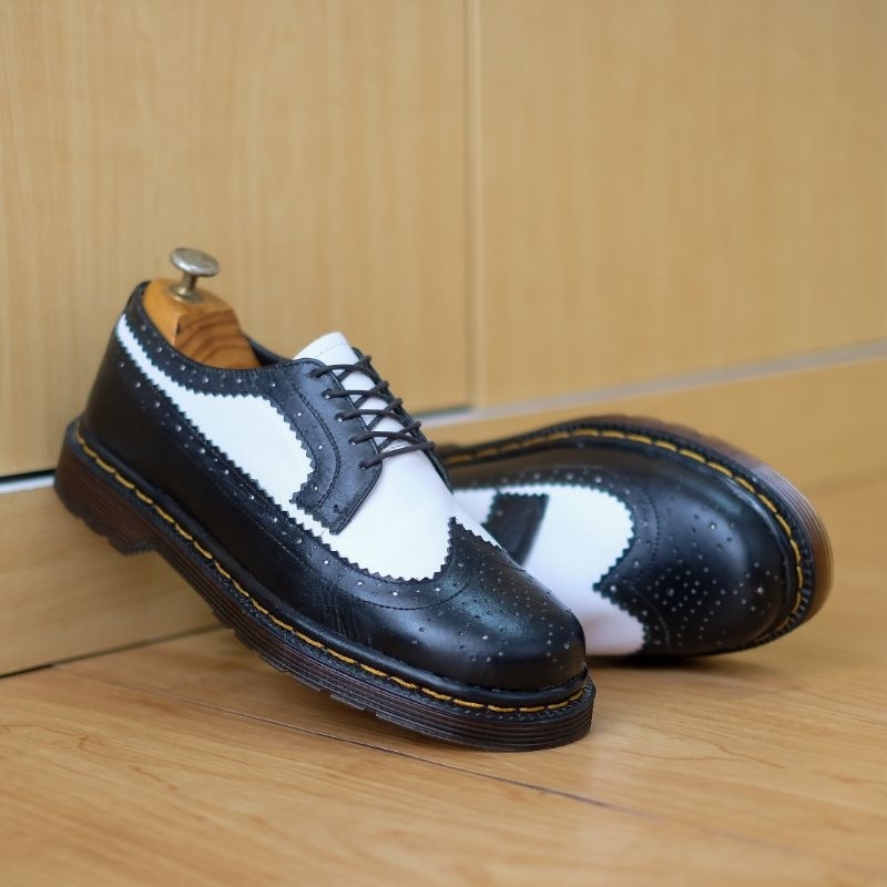 AZCOST - Sepatu Boots Pria Longwing Black White