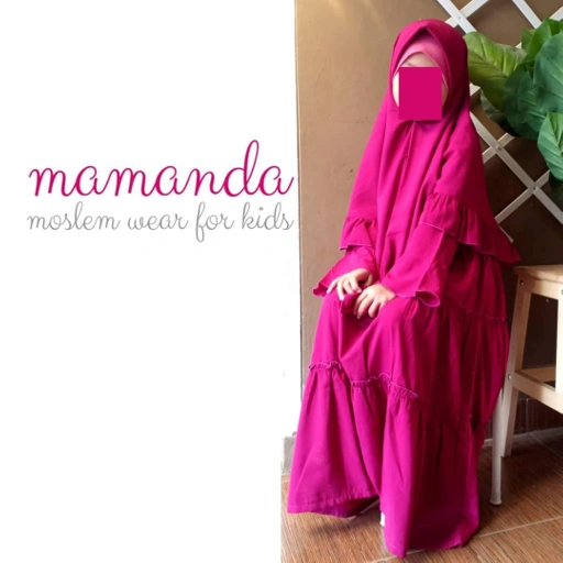 Image of Gamis Anak | Mamanda Saleha Series | Fuschia Waterfall