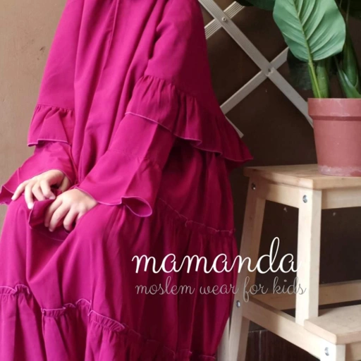 Image of Gamis Anak | Mamanda Saleha Series | Fuschia Waterfall