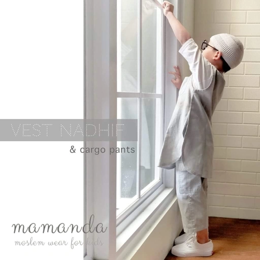 Image of Rompi Anak Vest Nadhif | Exclusive Cream Stripe (Rompi saja)