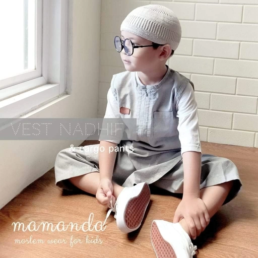 Image of Rompi Anak Vest Nadhif | Exclusive Cream Stripe (Rompi saja)