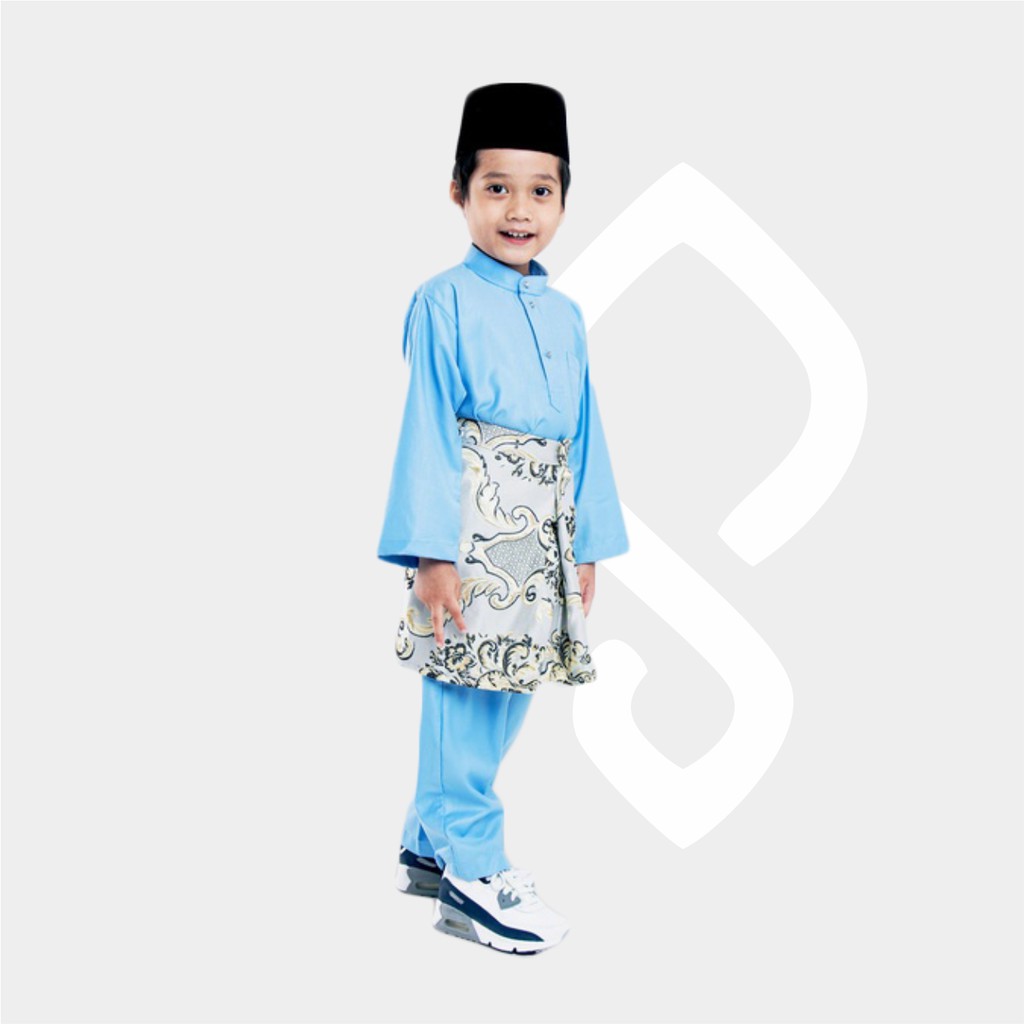 Baju Setelan Koko Anak Muslim 1-14 Tahun Motif Melayu Laki Laki Bahan Satin