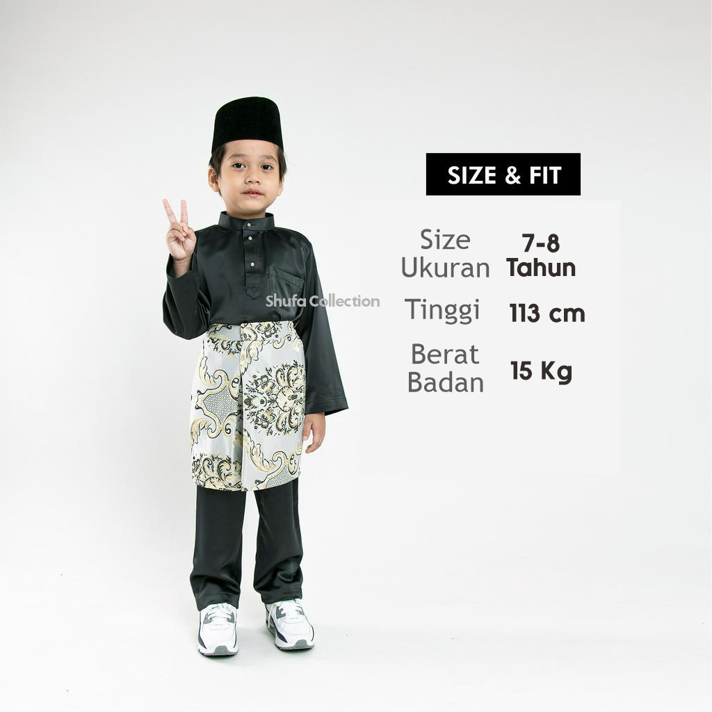 Baju Setelan Koko Anak Muslim 1-14 Tahun Motif Melayu Laki Laki