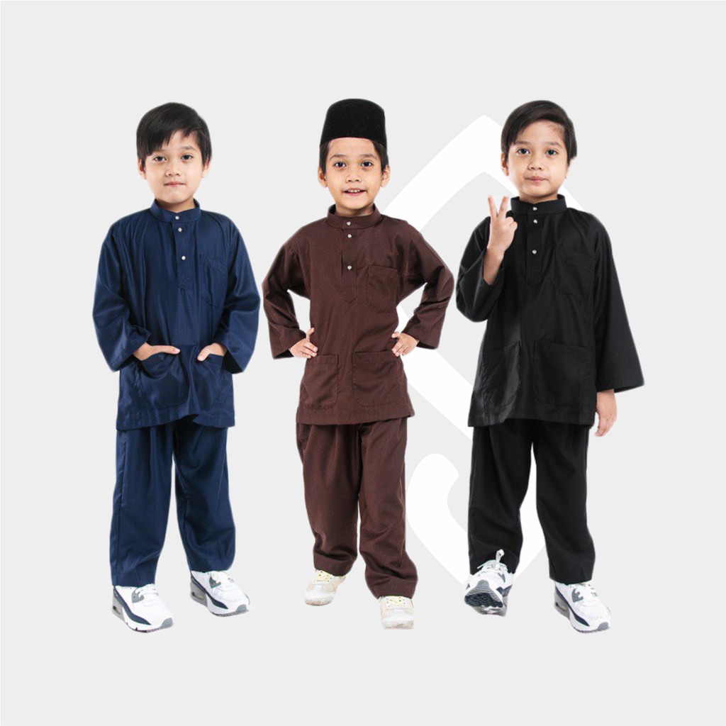 Baju Setelan Koko Anak Muslim 1-14 Tahun Motif Melayu Laki Laki