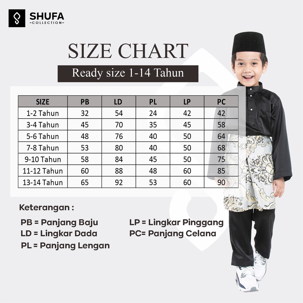 Baju Setelan Koko Anak Muslim 1-14 Tahun Motif Melayu Laki Laki Bahan Satin Premium