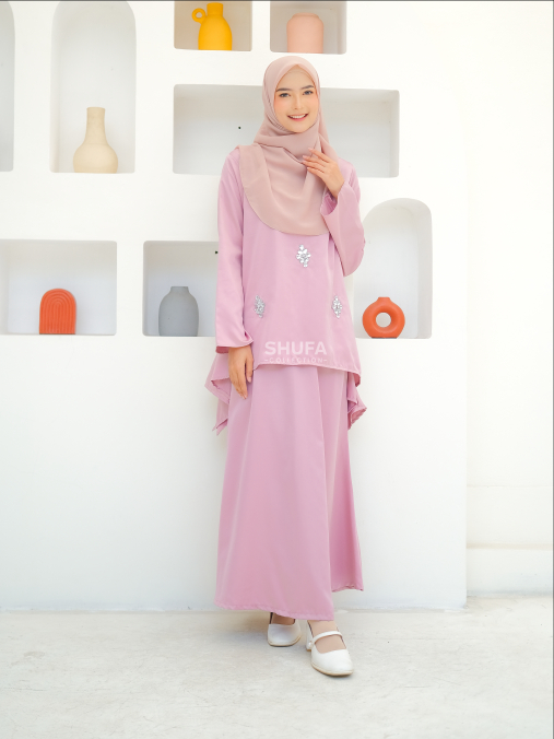 Baju Kurung Melayu Wanita Modern Setelan Malaysia Perempuan Payet