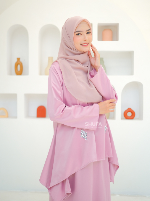 Baju Kurung Melayu Wanita Modern Setelan Malaysia Perempuan Payet