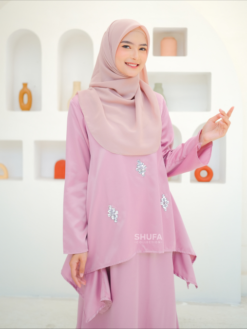 Baju Kurung Melayu Wanita Modern Setelan Malaysia Perempuan Payet