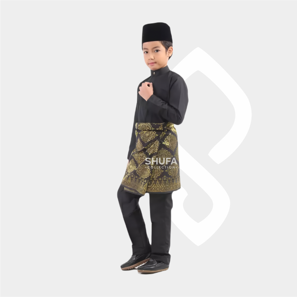 Baju Setelan Koko Anak Modern Muslim 1-14 Tahun Motif Melayu Laki Laki Bahan Satin Premium Malaysia