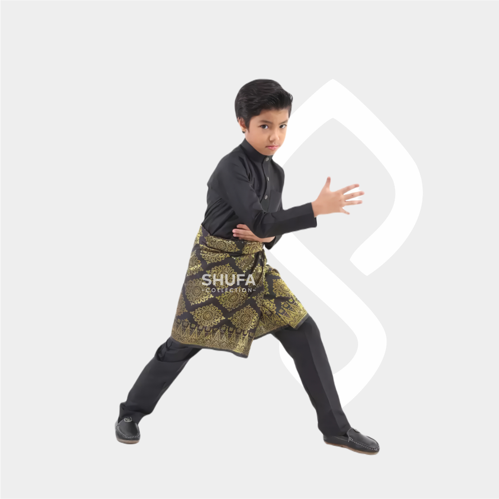 Baju Setelan Koko Anak Modern Muslim 1-14 Tahun Motif Melayu Laki Laki Bahan Satin Premium Malaysia