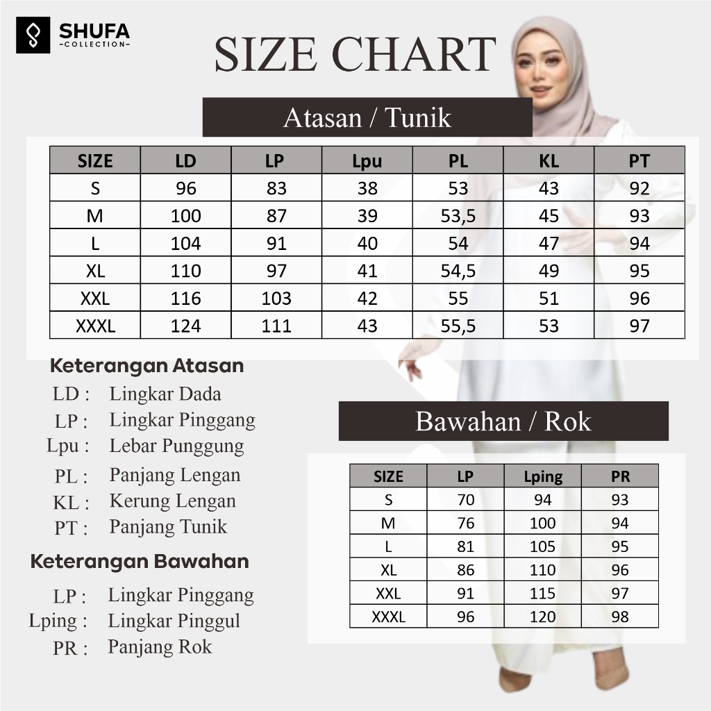 Baju Setelan Kurung Melayu Wanita Modern Adat Malaysia Perempuan Putih Tulang