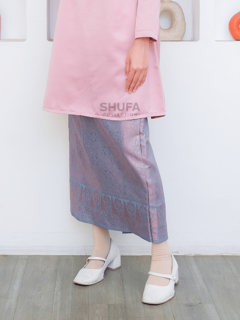 Rok Songket Melayu dan Atasan Baju Setelan Kurung Wanita Modern Adat Malaysia Perempuan