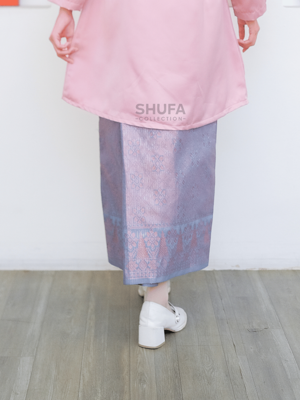 Rok Songket Melayu dan Atasan Baju Setelan Kurung Wanita Modern Adat Malaysia Perempuan