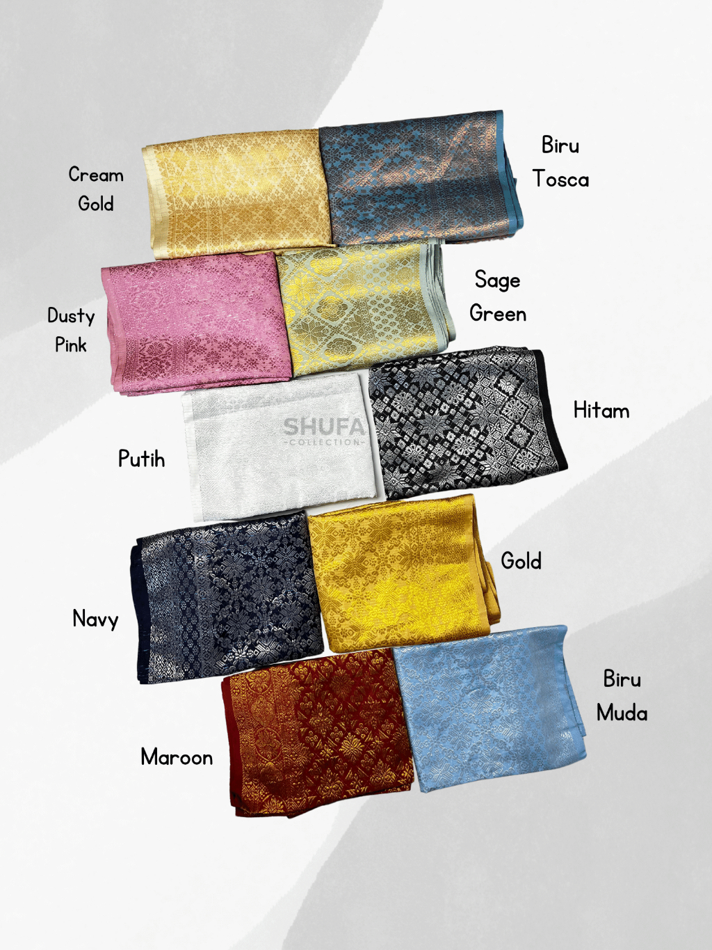 Rok Songket Melayu dan Atasan Baju Setelan Kurung Wanita Modern Adat Malaysia Perempuan