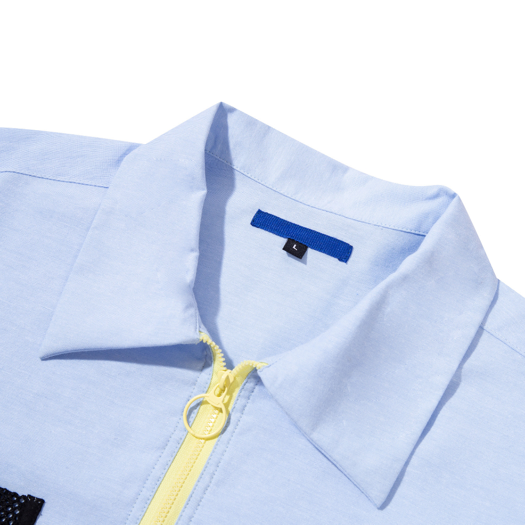 Paint Half Zip Shirt Blue