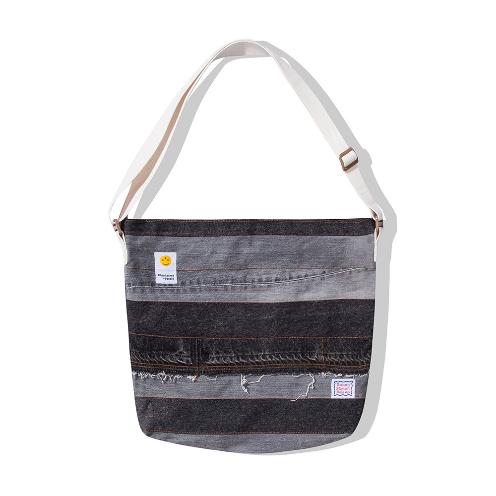 Hagi Line Upcycle Sling Bag (Black Denim)