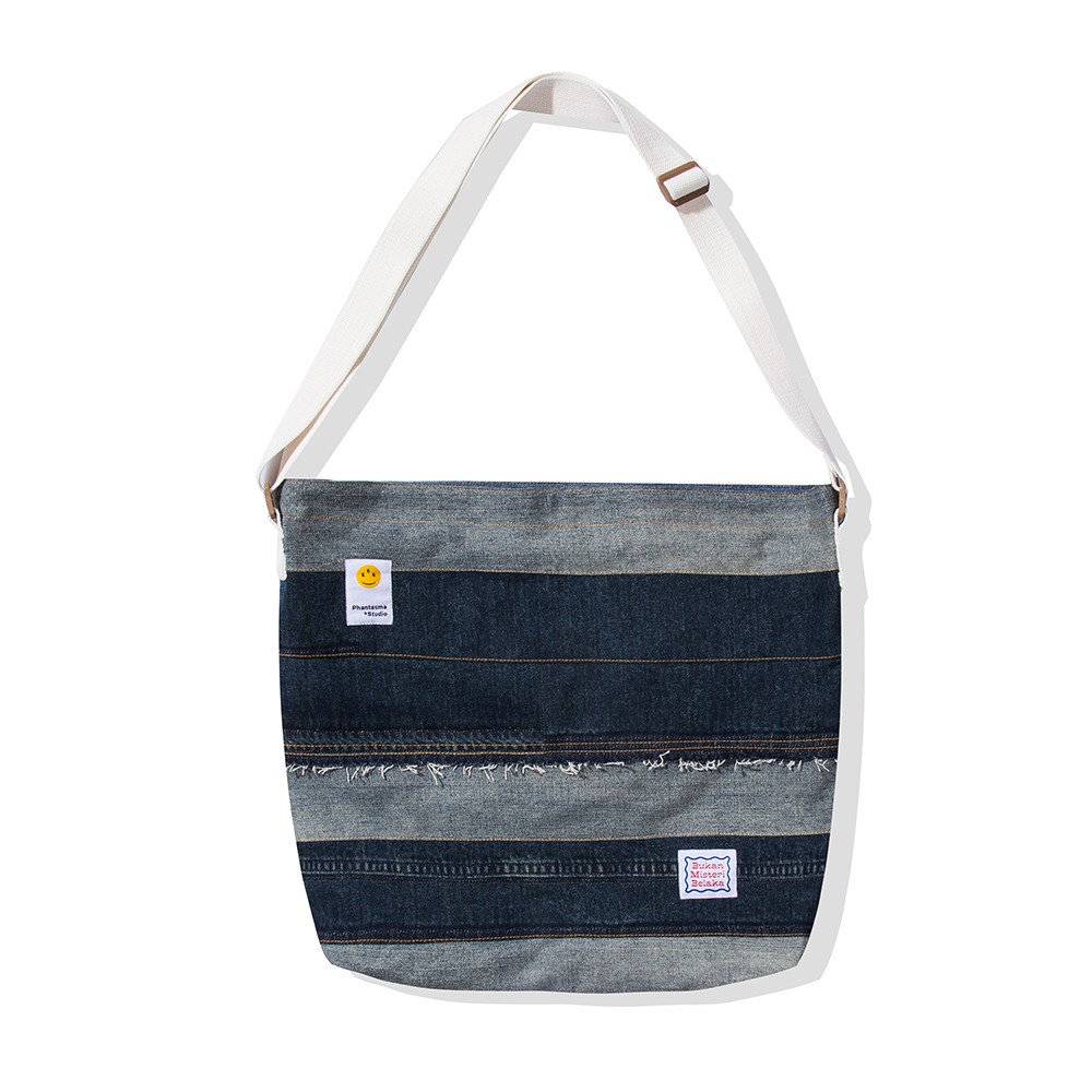 Hagi Line Upcycle Sling Bag (Blue Denim)