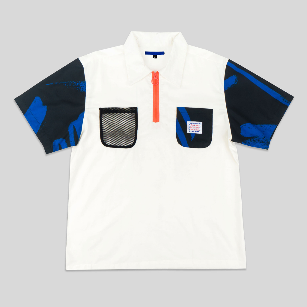 Bukan Misteri Belaka Paint Halfzip Shirt White