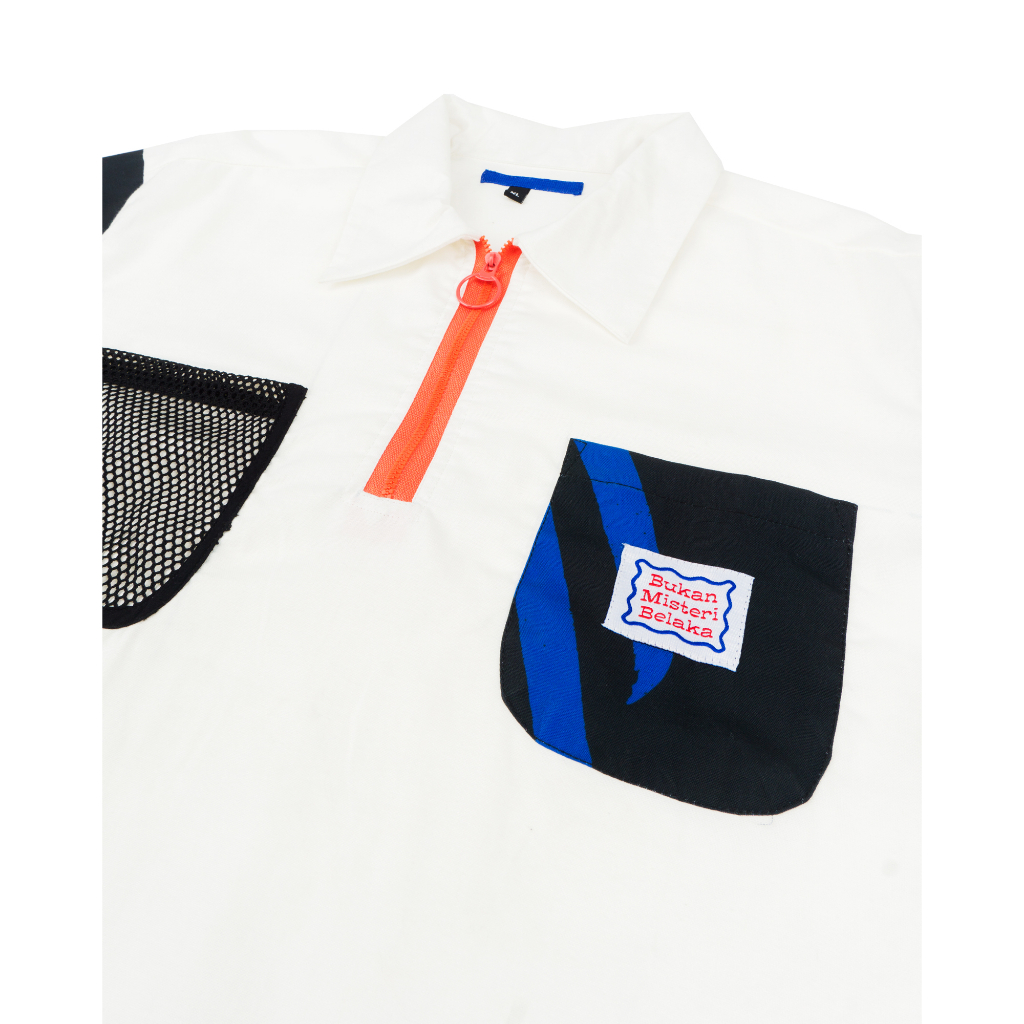 Bukan Misteri Belaka Paint Halfzip Shirt White