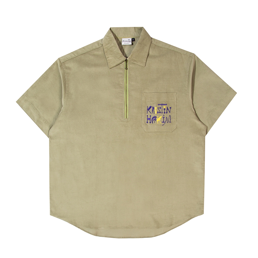 Kristin Hakim Star Rider Corduroy Half-Zip Shirt ( Sage Purple)