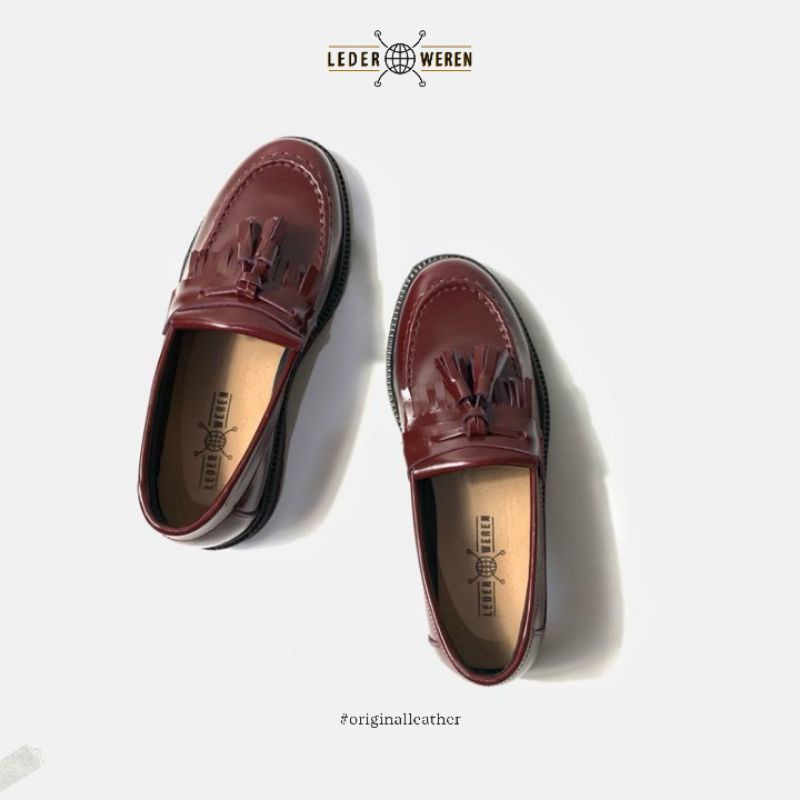 Lederweren - Leder Loafer 2 Burgundy