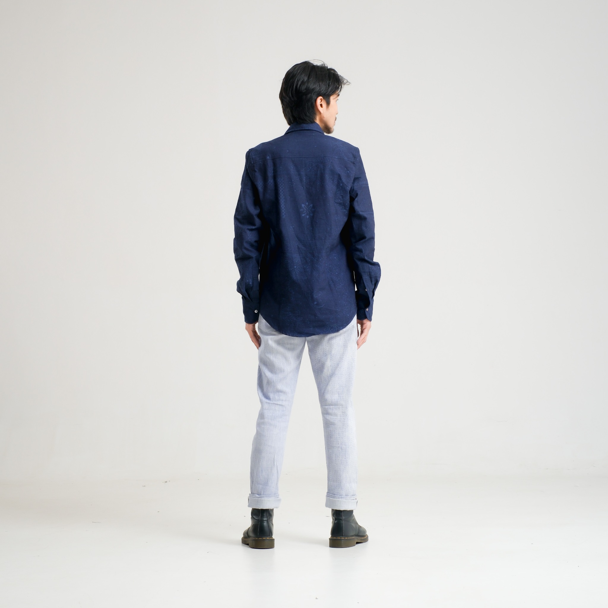 CRAFT DENIM | LONG SLEEVE BANDANA INDIGO JACQUARD