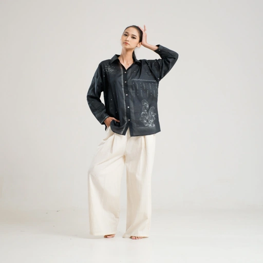 Image of SAKA ASTA | BLOUSE ENCENG GONDOG KOMBINASI FOREST OVERSIZE