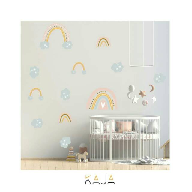 WALLDECAL RAINBOW SKANDINAVIAN KAJA / DEKORASI DINDING KAMAR / STIKER DINDING WALL DECAL / HM056