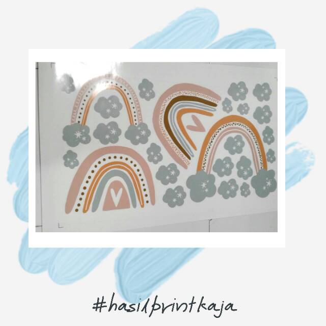 WALLDECAL RAINBOW SKANDINAVIAN KAJA / DEKORASI DINDING KAMAR / STIKER DINDING WALL DECAL / HM056