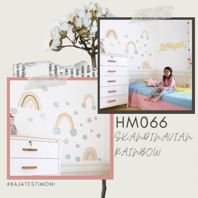 WALLDECAL RAINBOW SKANDINAVIAN KAJA / DEKORASI DINDING KAMAR / STIKER DINDING WALL DECAL / HM056