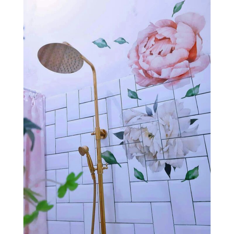 WALLDECAL  FLOWER PEONY SCANDINAVIAN / STIKER DINDING VINYL WALL DECAL / HM019