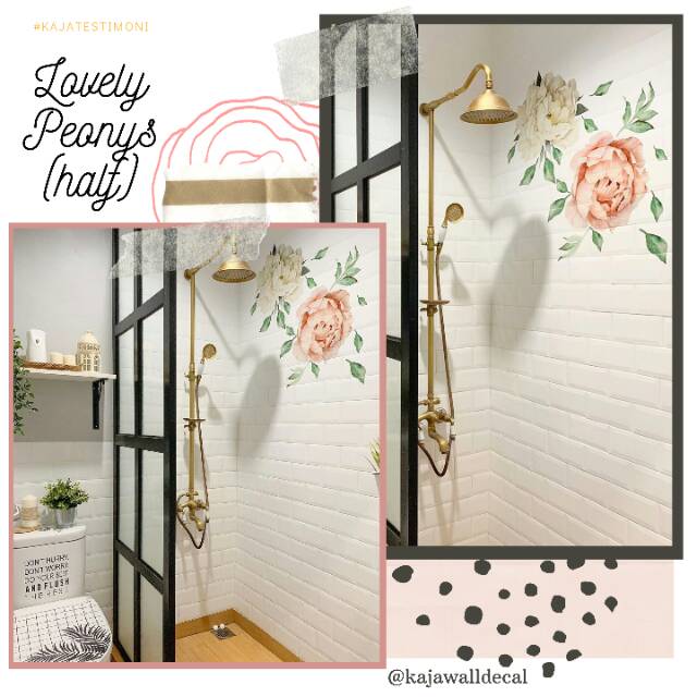 WALLDECAL  FLOWER PEONY SCANDINAVIAN / STIKER DINDING VINYL WALL DECAL / HM019